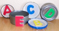 Infant play with magnetic letters